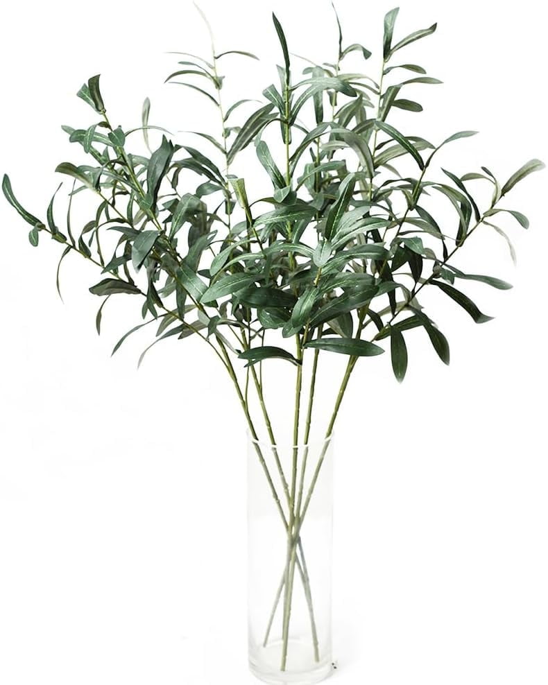 5pcs Olive Branches for Vases Artificial Plants Greenery Stems for Vases Olive Leaves Plant