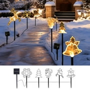 5pcs Outdoor Christmas Lights, 6.56ft CXALSSY C9 LED Solar Christmas Lights near Me, IP65 Waterproof Solar Outdoor Christmas Lights for House, Santa/XMAS Tree/Snowman/Bell