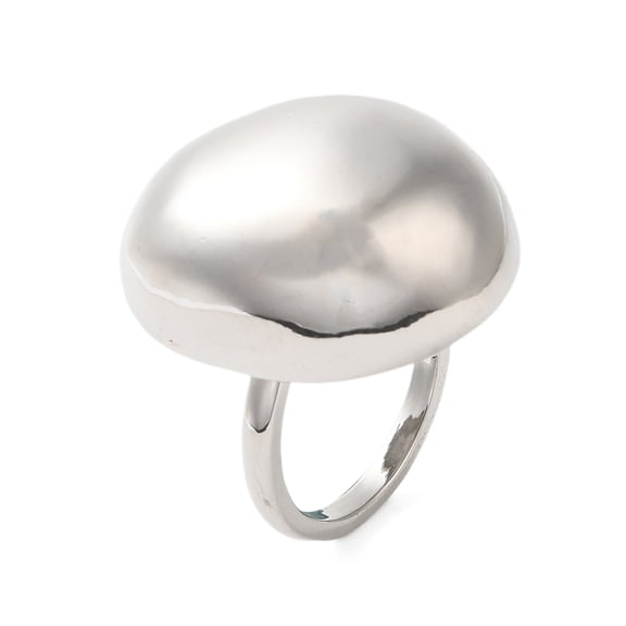 5pcs Oval Brass Finger Rings for Women Cadmium Free & Lead Free Inner Diameter: 17mm