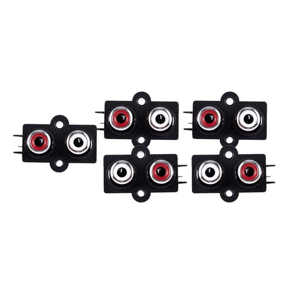 5pcs PCB Mount 2 Position Stereo Audio Video Jack Female Connector