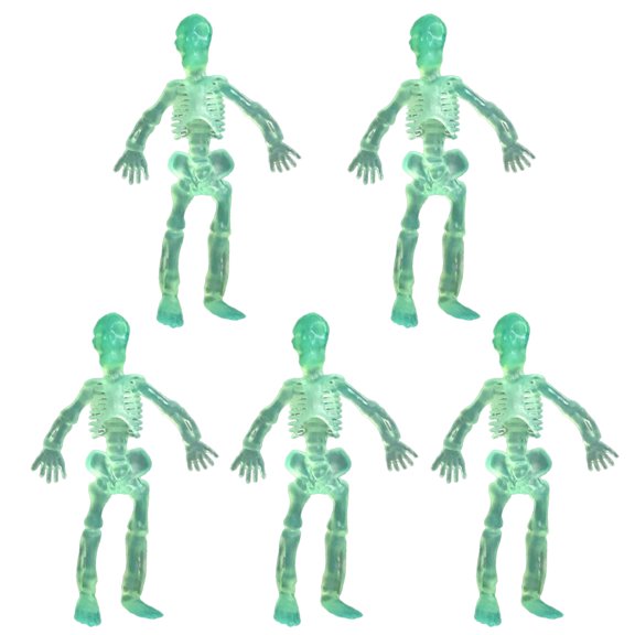 5pcs PVC Halloween Figure Portable Versatile Halloween Skeleton Ornaments Great for Parties and Home Decorations