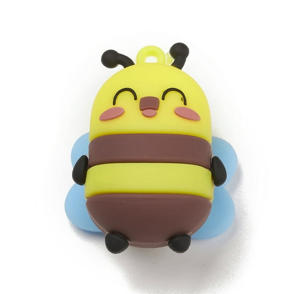 5pcs PVC Plastic Cartoon Pendants Insect style Bees 46x34.5x23.5mm Hole: 3.5mm