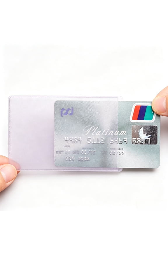 5pcs PVC Transparent Card Holder Bus Business Case Bank Credit Cover Bank Card Organizer