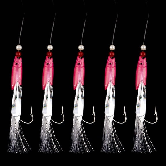 5pcs/Pack for Sabiki Soft Fishing Lure Rigs Bait Jigs Lure Feather lure Herring Bait
