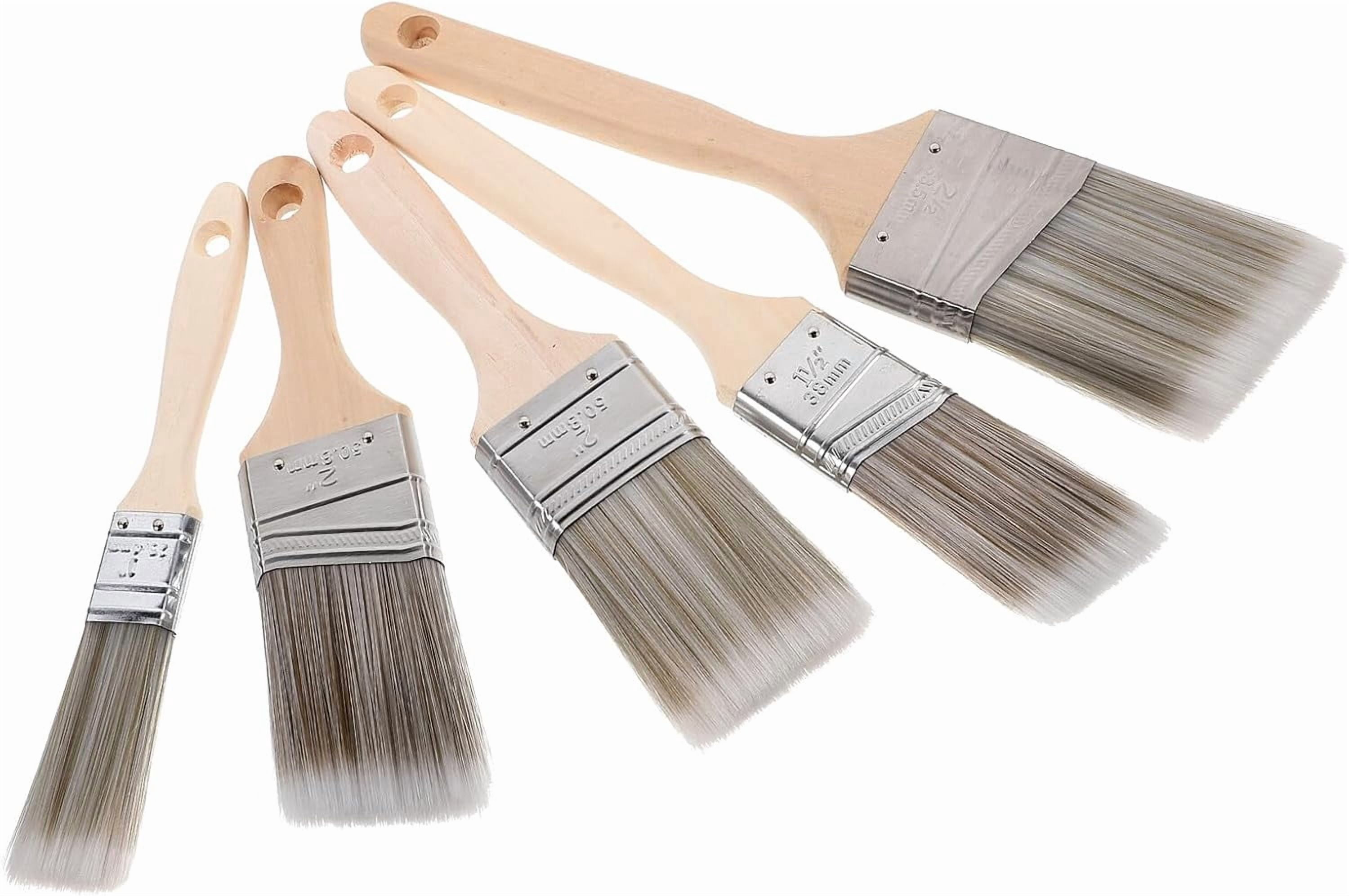 5pcs Paint Brush Set, Angled Oil Paint Brushes with Wooden Handle for Wall Furniture DIY(XX)