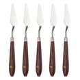 thumbnail image 1 of 5pcs Palette Knife Painting Tool 2.4" x 0.87" Stainless Steel Art Spatula Pallet knife Scrapers Tools with Plastic Handle for Acrylic Oil Canvas Mixing Spreading, Red/Silver, 1 of 7