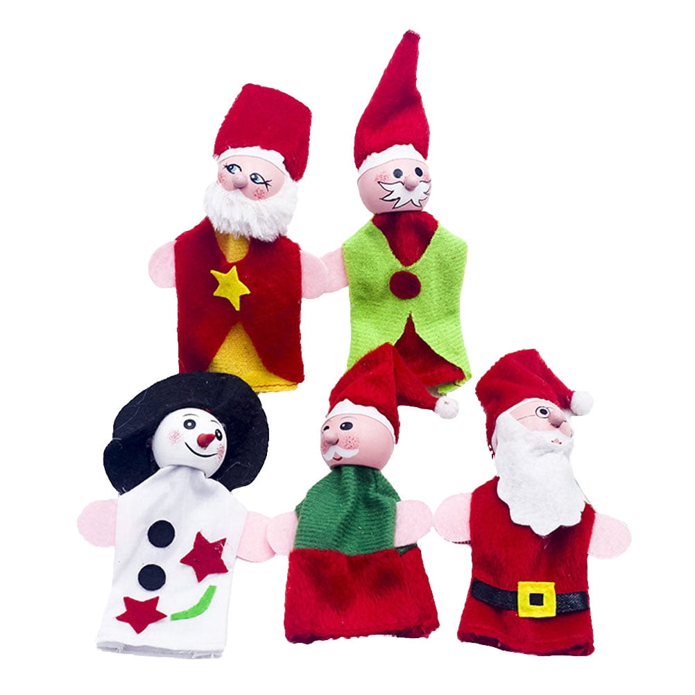 5pcs Parentkid Christmas Finger Puppets Sets Creative Baby Appease