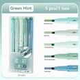 thumbnail image 1 of 5pcs Pastel Highlighters Colors Dual Tip Fluorescent Hook Pen Colored Mark Pen Cute Markers for Journaling Japanese Stationery, 1 of 7