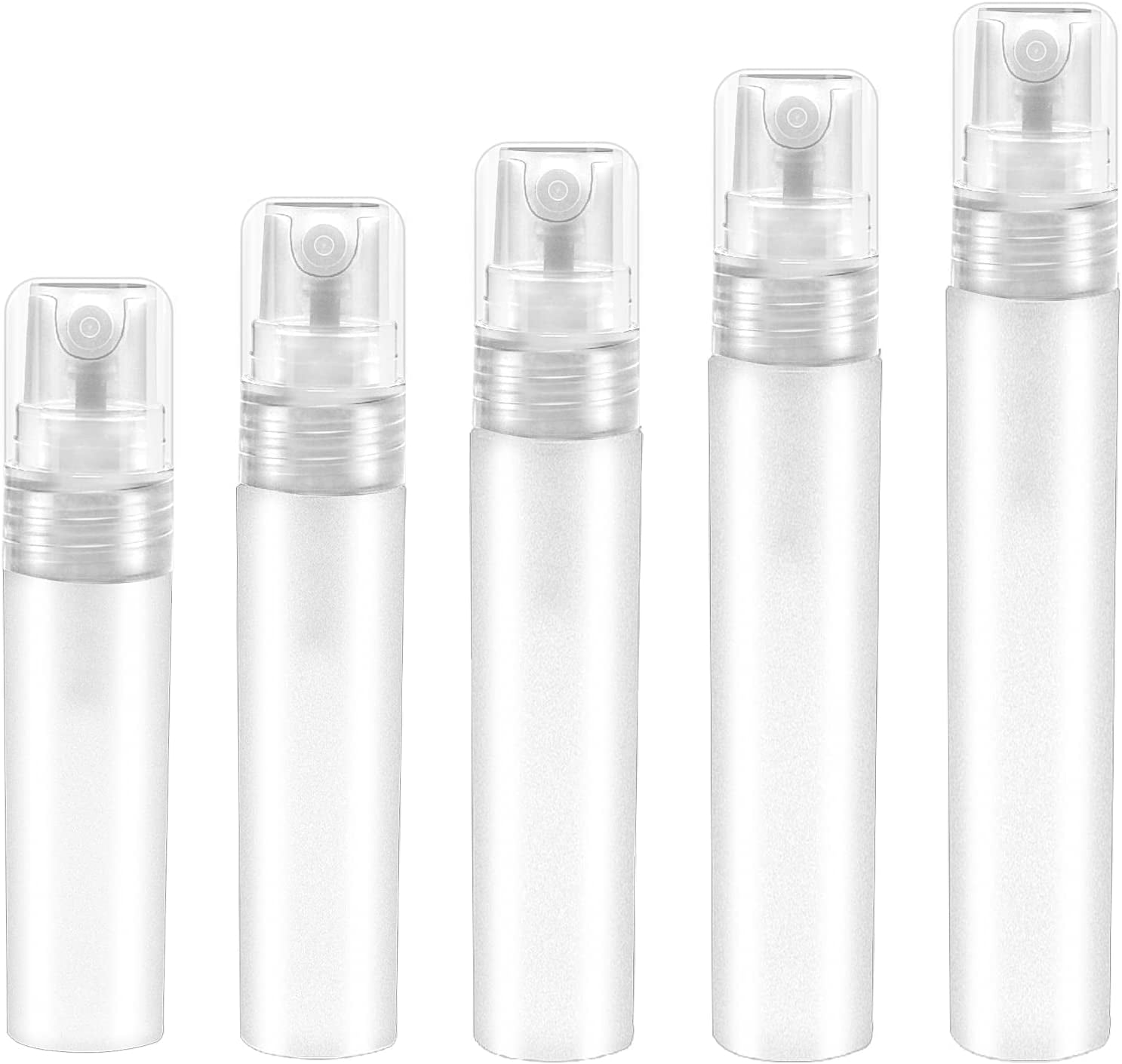 5pcs Perfume Atomizers Refillable, Plastic Mini Spray Bottles for Travel Mister Small Empty Spritzer Bottles Sample Containers for Hair Face Plants