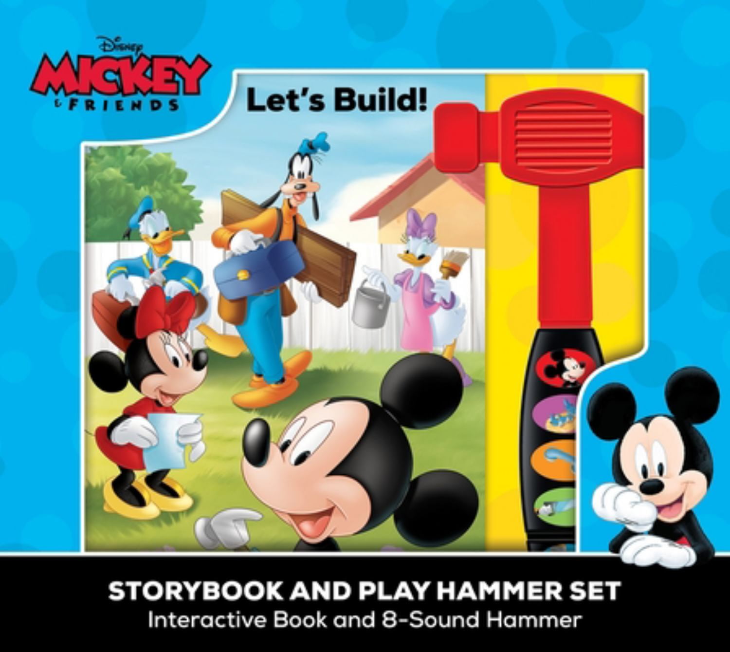Disney Mickey and Friends: Let's Build! Storybook and 8-Sound Play Hammer Set (Hardcover)