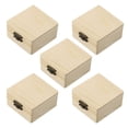 thumbnail image 1 of 5pcs Plain Wood Wooden Square Hinged Storage Boxes Craft Gift- Box Handmade Case Box Storage Organization Retro Jewelry Box, 1 of 6
