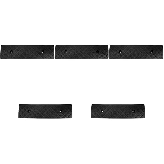 Foxnovo Rubber Curb Ramp Black for Driveways, Garages, and Loading Docks 5Pcs