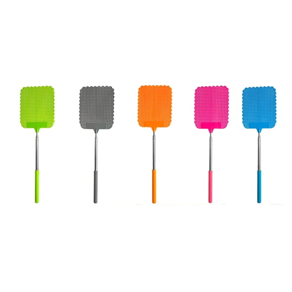 5pcs Fly Swatters,Large Striking Flying Insects Swatters, Extendable Long Handle Bug Swatter Indoor Outdoor Use, Durable Fly Swat, Space-Saving