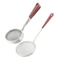 thumbnail image 1 of 5pcs Plastic Handle Kitchen Tool Fine Mesh Strainer Skimmer Ladle 9' Length, 1 of 1
