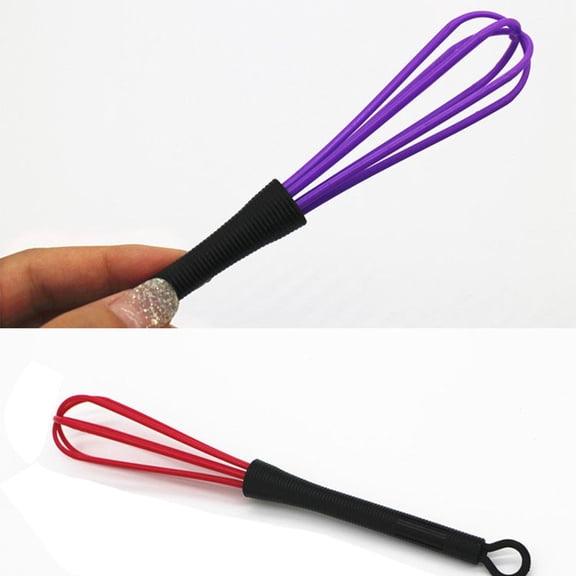 5pcs Mini Hair Color Whisk Salon Hair Dye Mixer Stirrer Portable Small Whisk for Hair Coloring & Kitchen Egg Beater Red