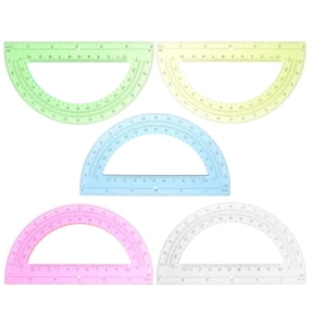 5pcs Plastic Protractor 180 Degrees Math Protractor Geometry Protractor for Angle Measurement