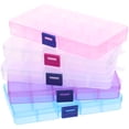 thumbnail image 1 of RENACLIPY 5pcs Rectangular Simple Design Divided Plastic Box for Home Use and Studio, 1 of 4