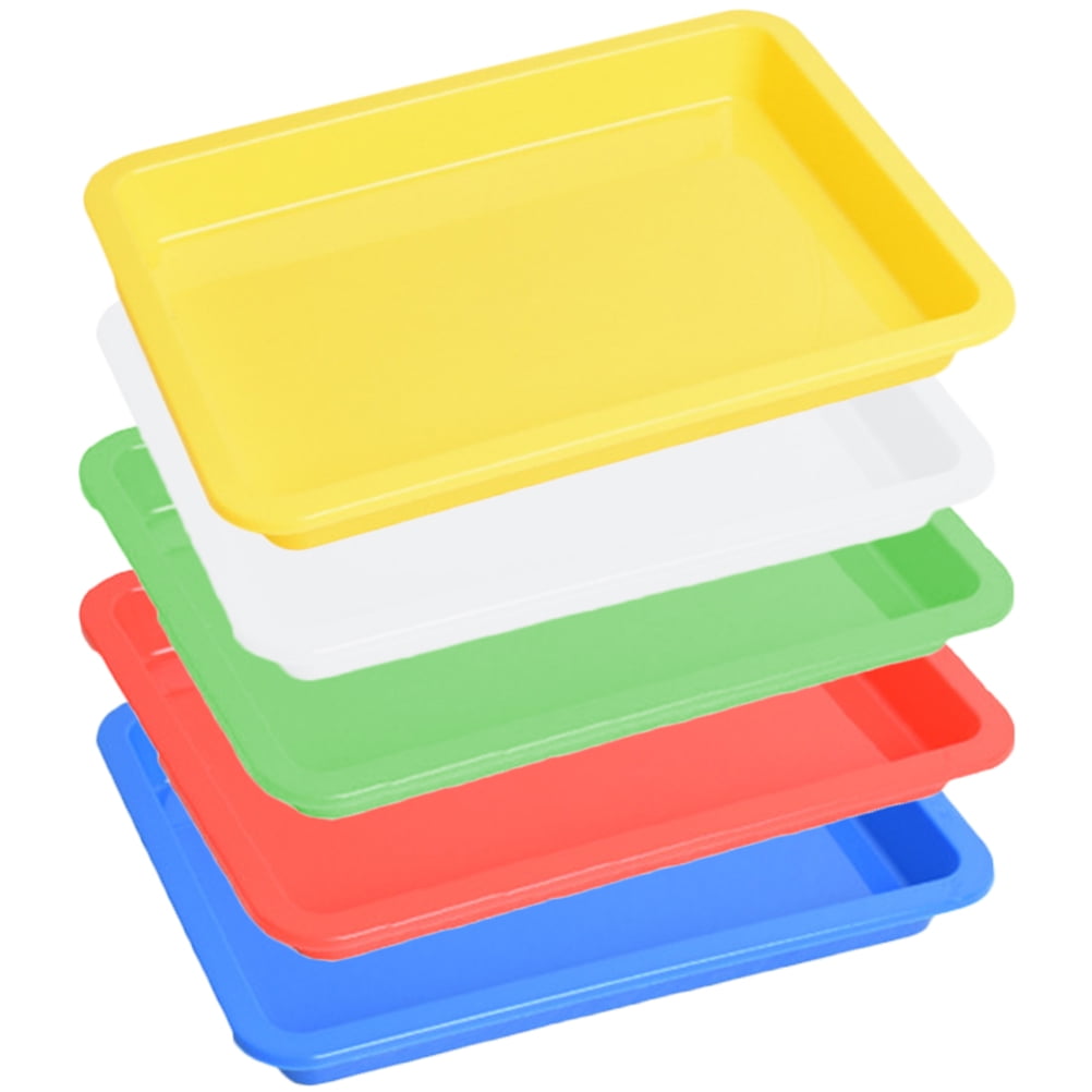 5pcs Plastic Tray Art and Craft Tray Activity Tray Serving Tray for DIY Projects