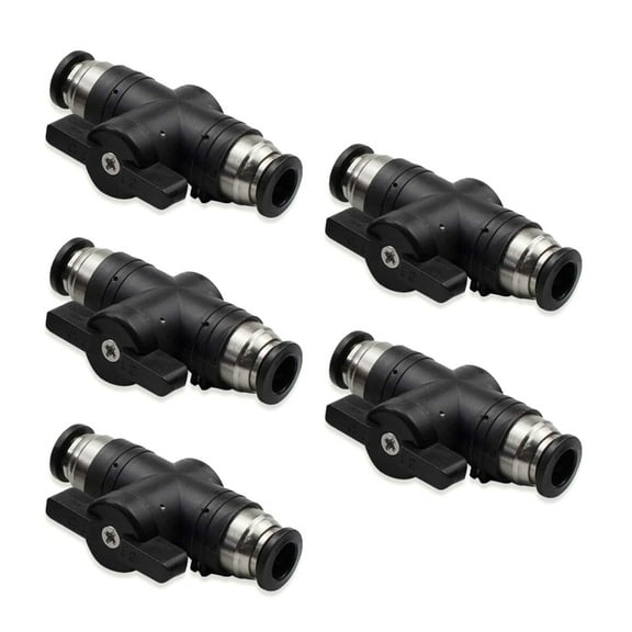 5pcs Pneumatic Balls Valves Airflows Control Valves Straight Union Connects Adapter BUC Hand Valves Quick Connection