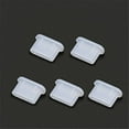 thumbnail image 1 of 5pcs Portable Block Wear-resistant Dustproof Cover Anti Dust Plug Silicone Stopper Type C Charger Port TRANSPARENT, 1 of 8