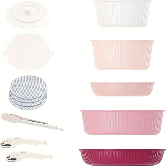 5pcs Pots and Pans Set, Aluminum Nonstick Cookware with Detachable Handle, Brushed Finish, Stackable Induction Kitchen Cookware, Dishwasher & Oven Safe, for RV Camping & Home Use, Green