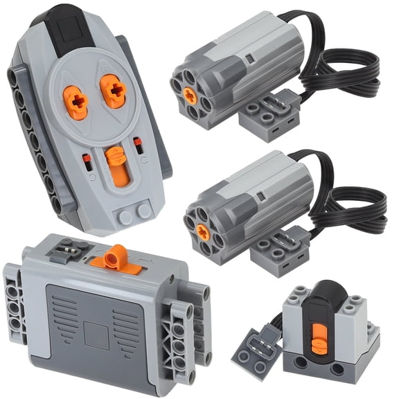 5pcs Powerfunctions Technic-Motor Kit AA Battery-Box IR-Receiver-Remote-Control Technic-Parts