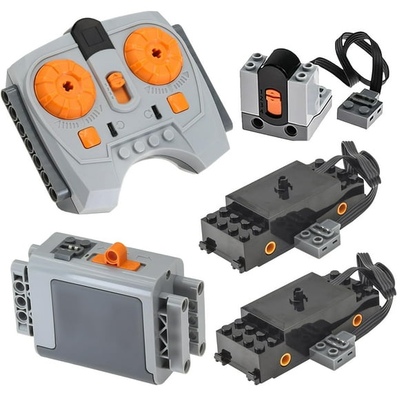 5pcs Powerfunctions Train-Motor Kit Battery-Box IR-Receiver-Remote-Control Technic-Parts-Pieces