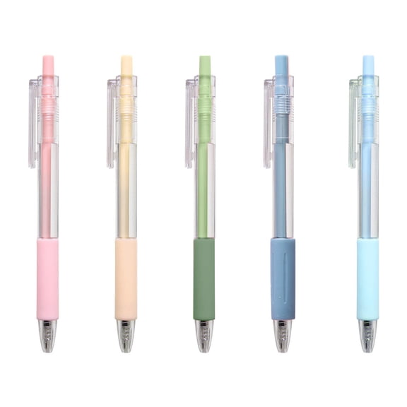 5pcs Pressing Pens Black Ink 0.5 mm Fine Needle Point Retractable Cute for College Students Office(Morandi Colors)