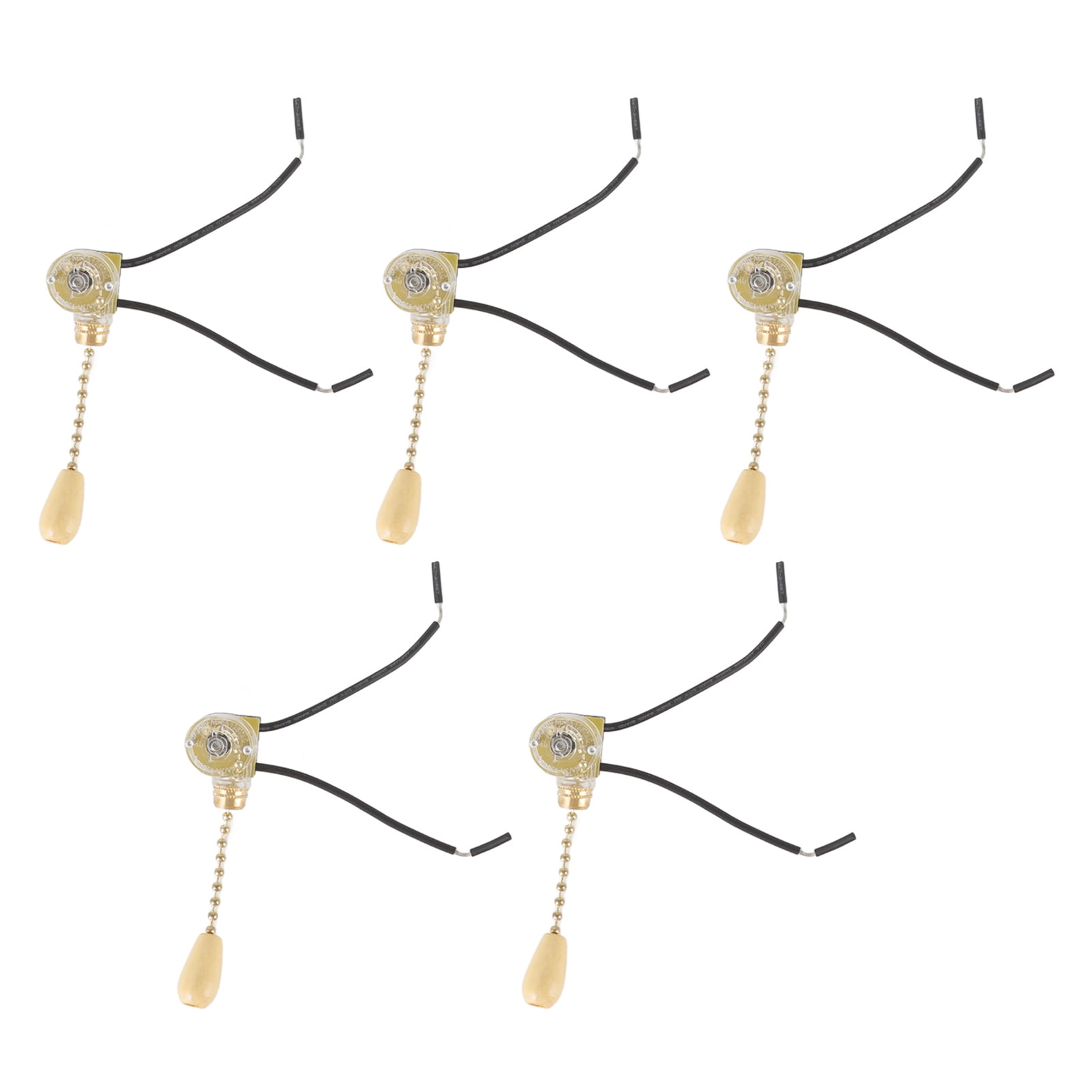 5pcs Pull Chain Switch Exquisite Replacement Ceiling Fan Light Switch Cord for Wall Lamp 250V