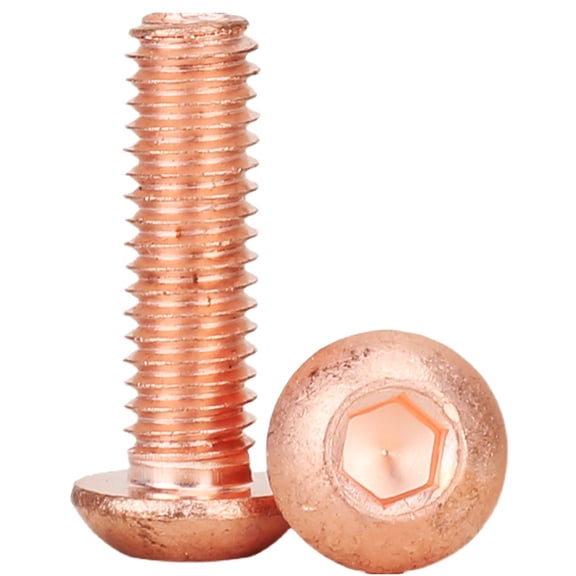 (5pcs) Purple Copper Half Round Head Socket Head Cap Screws, M5x20mm