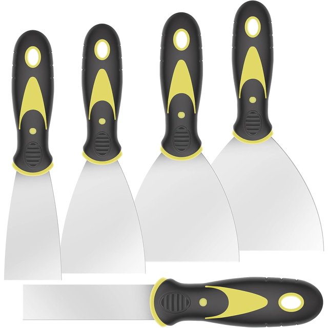 5pcs Putty Scraper Set Stainless Steel Wallpaper Scrapers Tool Kit 5 in
