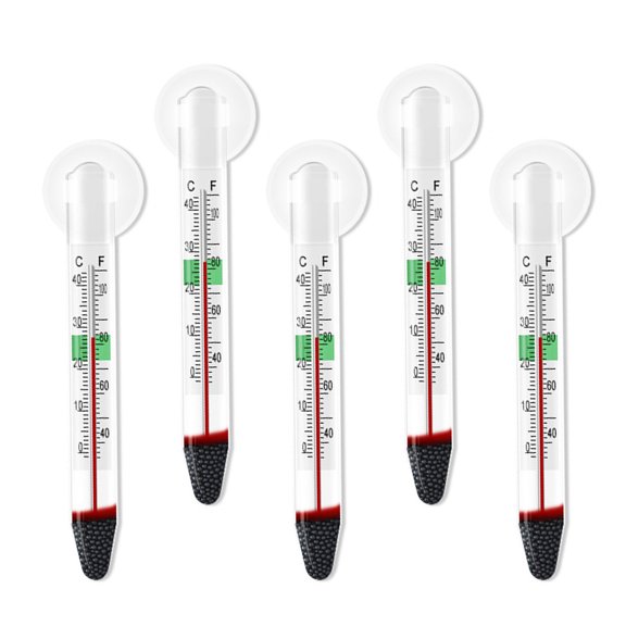5pcs Quick-Read Glass Water Thermometers - Design for Fish Tanks, Breeding Tanks & Lab Environments