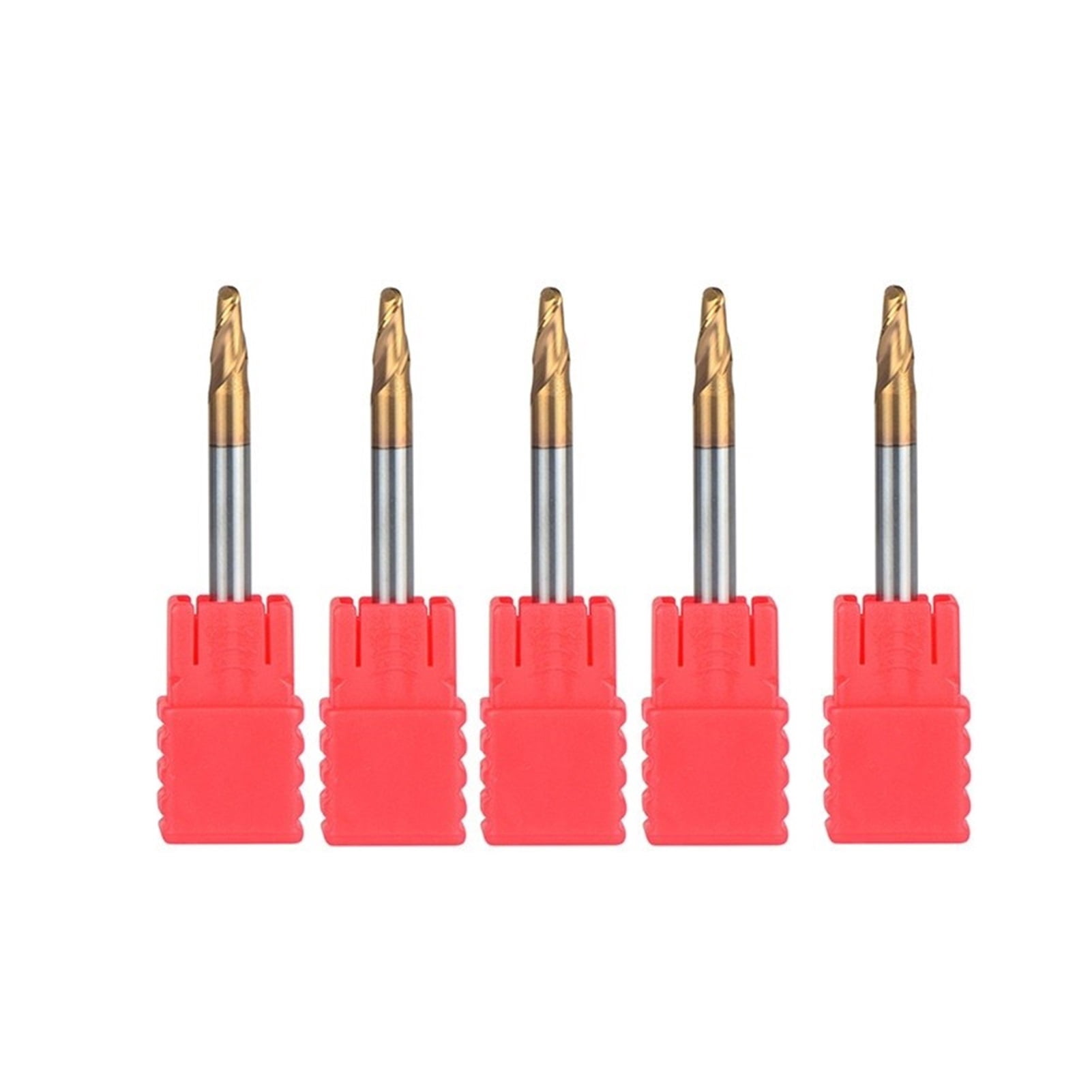 5pcs R1.75-4-50 Tungsten Steel Ball Nose End Mills HRC55 with Straight ...