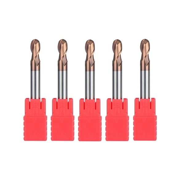 5pcs R4-8-60 Tungsten Steel Ball Nose End Mills HRC55 with Straight Shank 2 Flute Ball Head Milling Cutters Router Bits