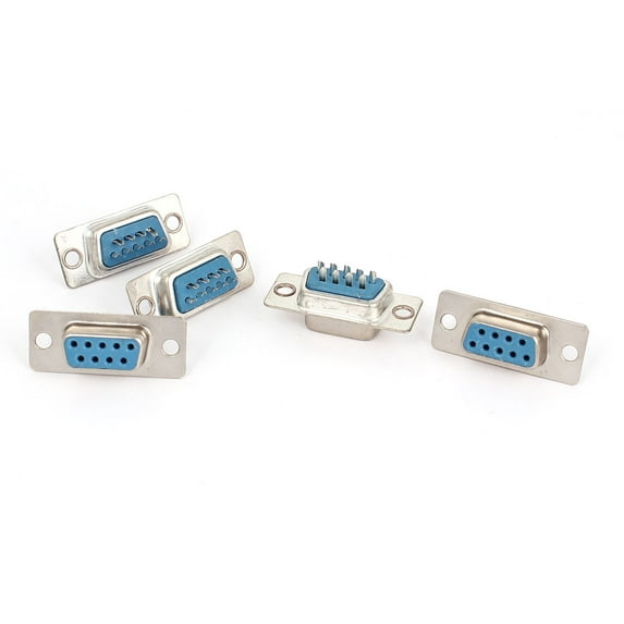 5pcs RS232 DB9 9 Pin Female Port DIP Mount VGA Socket Plug Connector Adapter