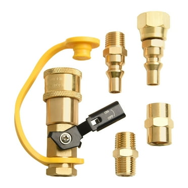5pcs RV Propane Quick Connect Adapter 1/4" Globe Valve For Low Pressure Propane Systems/RV/trailer/outdoor Barbecue/heater