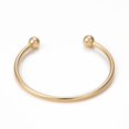 thumbnail image 1 of 5pcs Rack Plating Brass Cuff Bangle Making with Detachable Ball Long-Lasting Cadmium Free & Lead Free golden 1/8~1/4 inch(0.3~0.8cm) Inner Diameter: 2-3/8 inch(5.9cm), 1 of 4