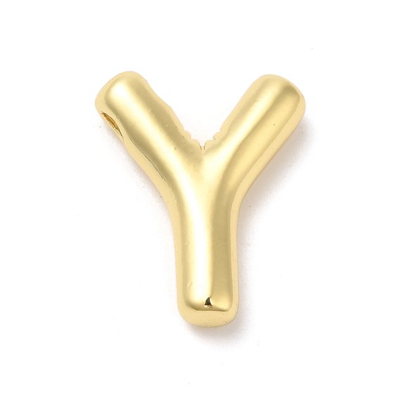 5pcs Rack Plating Brass Pendants Balloon Letter Charm for Personalized Name Necklaces Making,Real 18K Gold Plated Letter Y 22x18x5.5mm