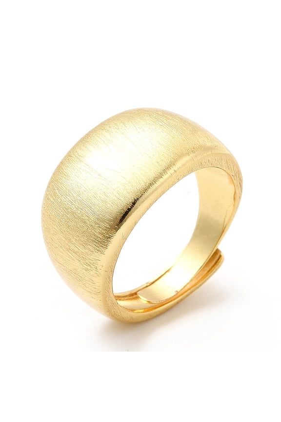 5pcs Rack Plating Brass Plain Band Adjustable Ring for Women Cadmium Free & Lead Free Golden Size 7 3/4(17.9mm)