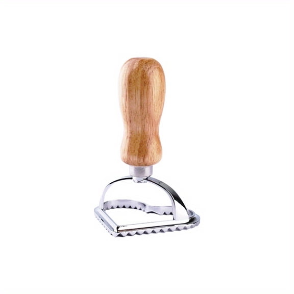 5pcs Ravioli Stamp Maker Cutter Set with Wooden Handle | Ravioli, Pasta, Dumpling, Lasagna, Pierogi Dough Cutter Press Stamps