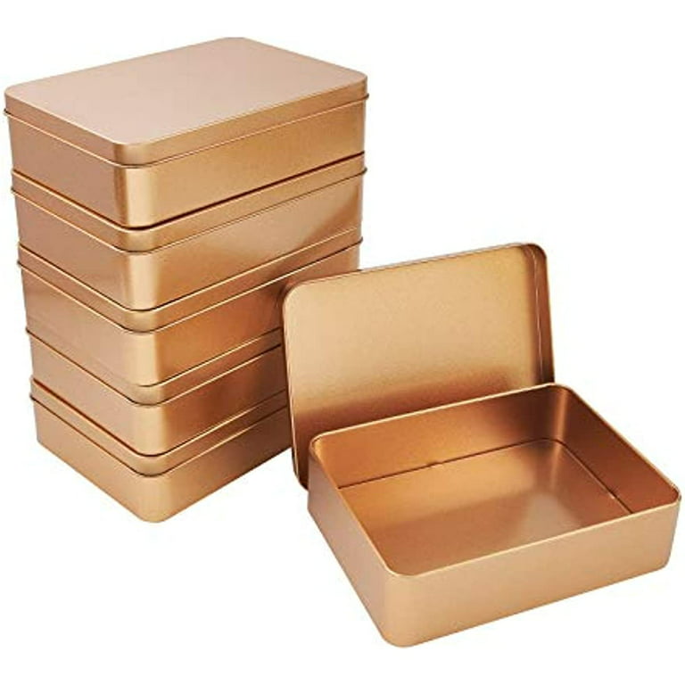 6 Pcs Metal Hinged Tin Box Container Mini Portable Small Storage