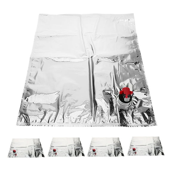 5pcs Refillable Wine Bag with Spout Leakproof Reusable Wine Bladder Dispenser Wine Drinks Storage Pouch for Outdoor Camping and Picnic