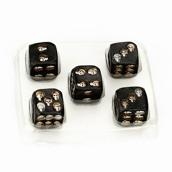5pcs Resin Skeleton Dice Gothic Style Hard Resin 1.8cm Game Decoration