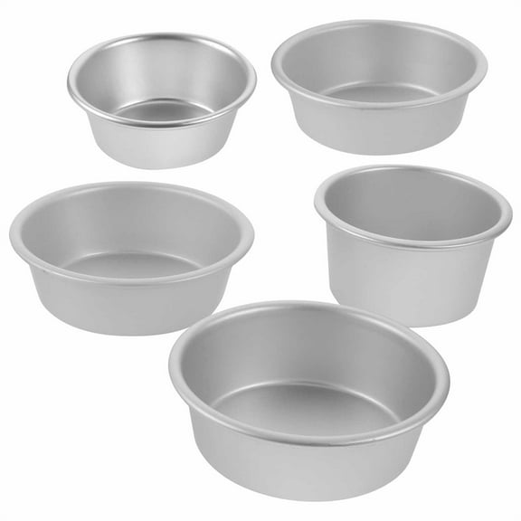 5pcs Reusable Cake Baking Molds Multifunctional Pudding Pan Muffin Cake Making Molds Metal Baking Cup
