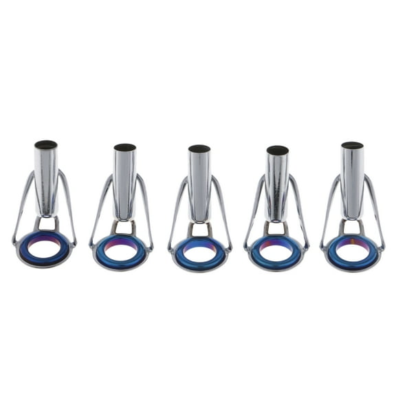 5pcs Rod Guides Tips Ceramic with Eyelets, Fishing Rod Guides Replacement Tip Spare Parts Repair Size 5