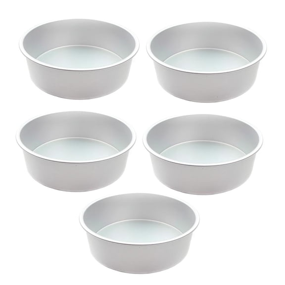 5pcs Round Aluminium Alloy Cake Tins Pizza Bakewares Nonstick Cheesecakes Mould