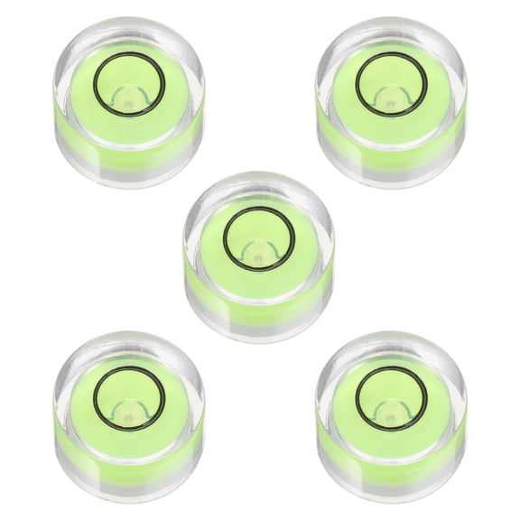 5pcs Round Bubble Level 12x7mm Mini Circular Bullseye Spirit Levels, Green