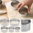 thumbnail image 1 of 5pcs Round Cutterss for Baking - Stainless Steel Biscuit Cutters for Baking, Round Dumpling Cutter | Reusable Dough Stamp, Treat Cutter, Tool for Homemade , Crafts Supplies for Cake, 1 of 4