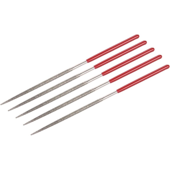 5pcs Round Diamond Needles File 2mm x 100mm 150 Grit for Metal Glass Wood Stone Grinding Polishing Engraving