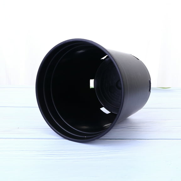 5pcs Round Nursery Trade Pots Nursery Pots Flower Containers for Vegetables Succulents Black 1 Gallon